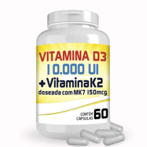 Vitamina D3 10000 UI + K2 MK7 150mcg - 60 cápsulas